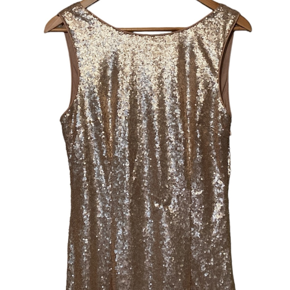 Lulu’s Slink And Wink Matte Gold Sequin Maxi Dress - image 4